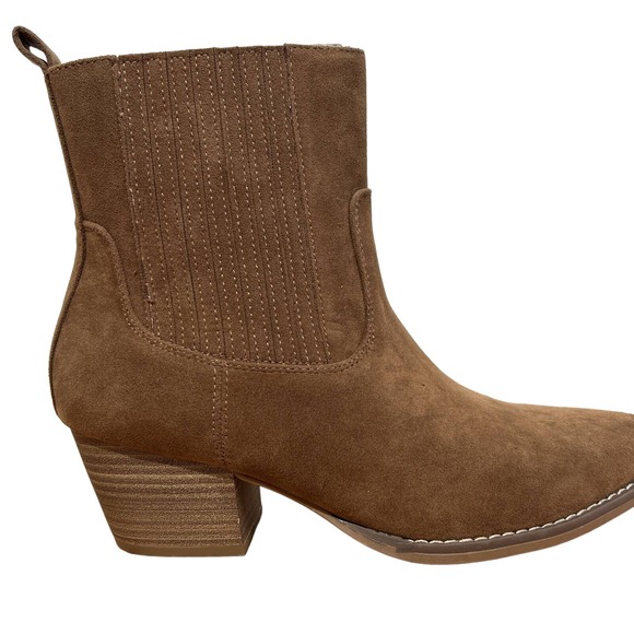 "Universal Thread Women’s Heeled Ankle Boots - Brown Suede, Size 10" - Picture 1 of 4